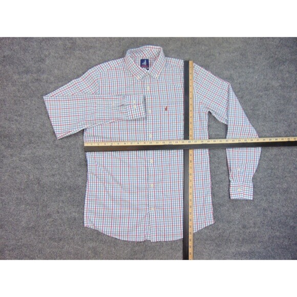 Johnnie O Shirt Mens 16x24 Red Blue Plaid Casual Prep-Formance Performance - Picture 6 of 8